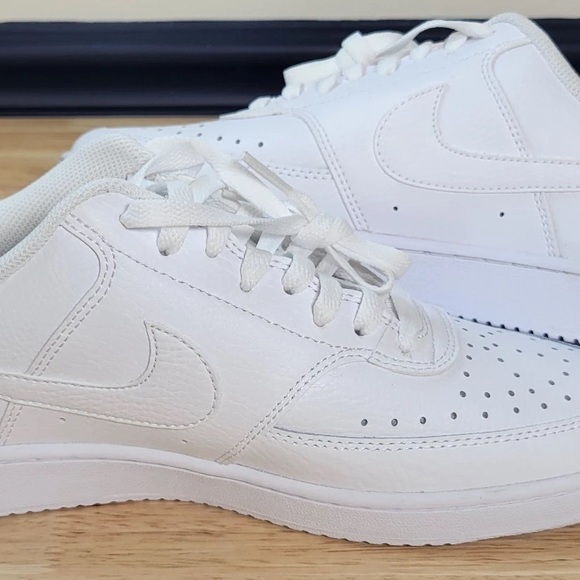 Women's Nike Court Vision Low Casual Shoes - Triple White CD5434_100 - Picture 10 of 14